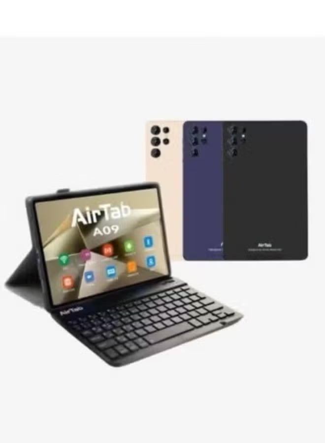 AIR TAB تابلت أندرويد 13 سمارت A09 بحجم 8 إنش – سعة 1 تيرابايت، 16 جيجابايت رام، واي فاي و LTE، شريحتين، معالج رباعي النواة، بلوتوث، لوحة مفاتيح مرفقة، جهاز وسائط متعددة محمول – أزرق - Image 1